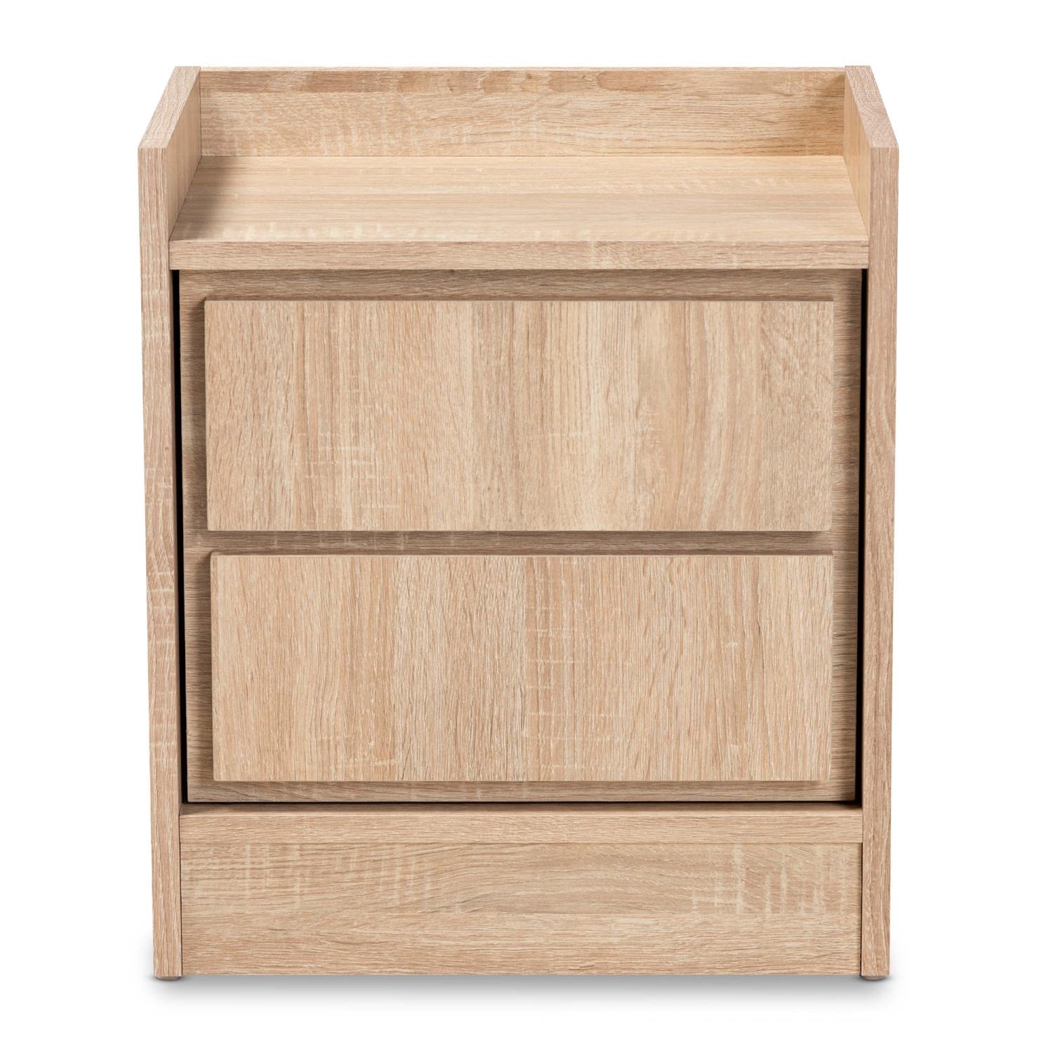 Baxton Studio Hale Walnut Finished Wood 2-Drawer Nightstand